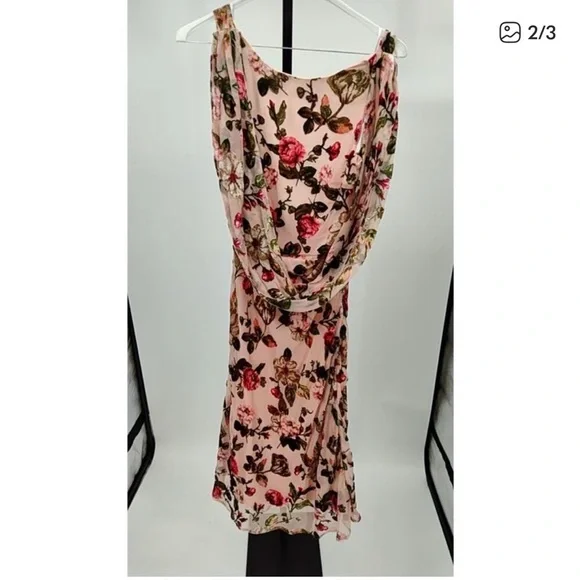 Lulu's pink burned velvet Dress - Picture 2 of 3